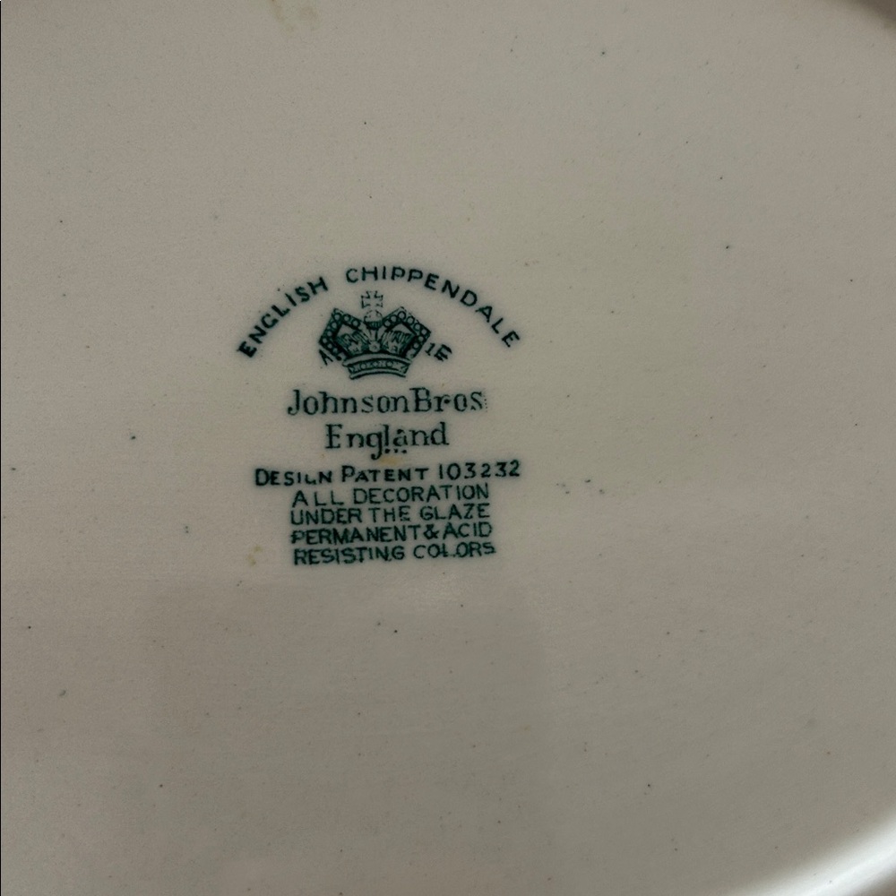 Vintage Johnson Brothers English Chippendale Green Platter - Picture 8 of 8